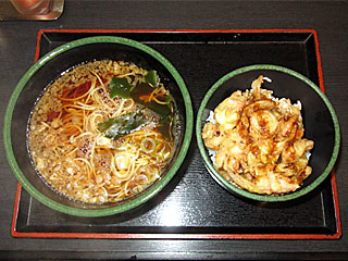 タコと紅生姜のかきあげ丼セット