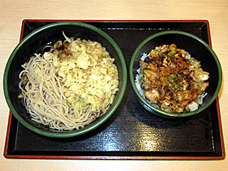 夏野菜とゲソのかきあげ丼セット