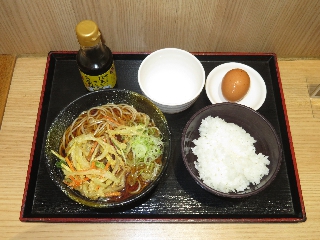 かき揚げそば奥久慈卵かけご飯セット
