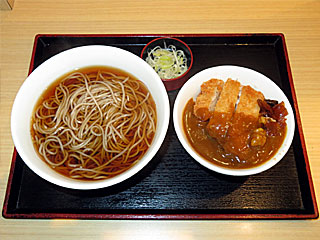 ミニカツカレー丼そばセット