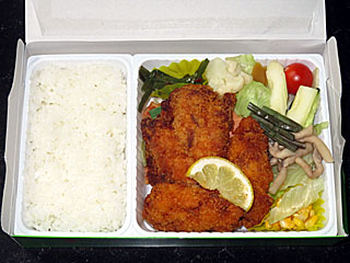 高原野菜とカツの弁当