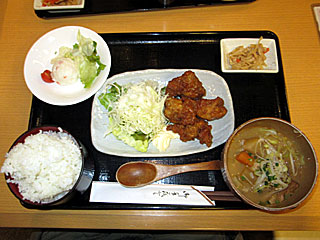 唐揚&モツ煮定食