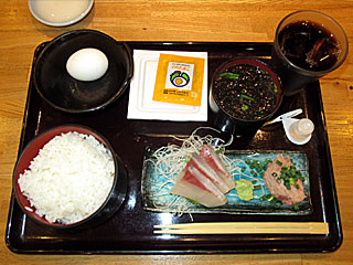 ハマチ刺身とネギトロ定食