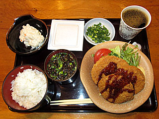 メンチカツハムカツ定食