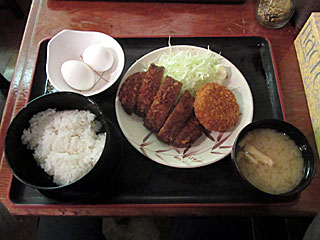 メンチカツクリームコロッケ定食