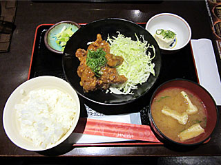 鶏チリソース定食