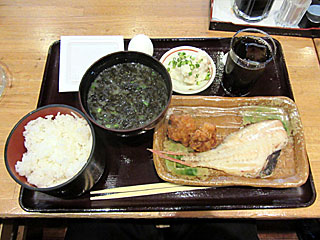 アカウオかす漬焼と唐揚げ定食