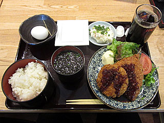 アジフライメンチカツ定食