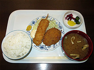 コロッケ串カツ定食
