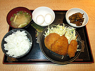 豚串カツあじフライ明太子コロッケ定食