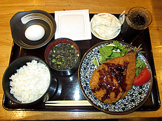 アジフライ牛肉コロッケ定食