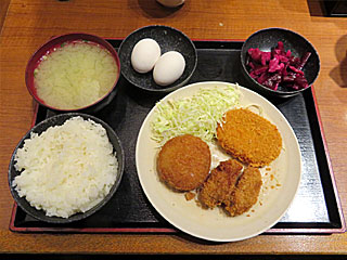 チーズインメンチカツコロッケカキフライ定食