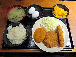 メンチカツ白身魚フライコロッケ定食