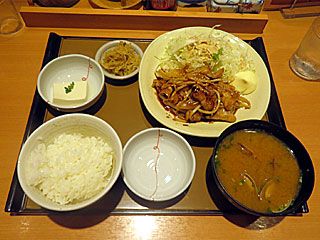 しょうが焼定食貝汁変更